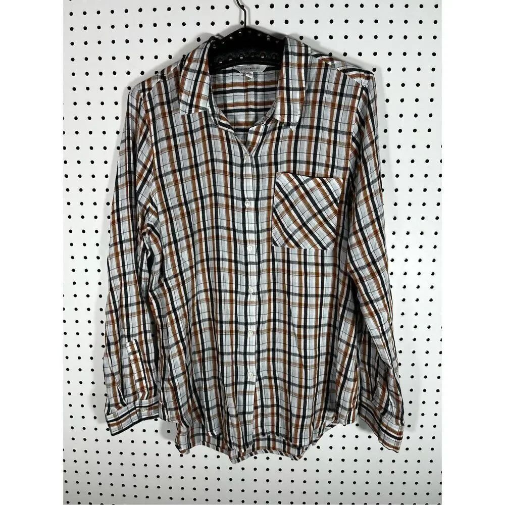 Lucky Brand plaid button down shirt L